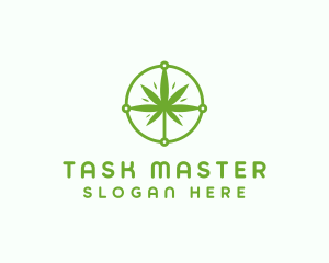 Green Cannabis Leaf logo design