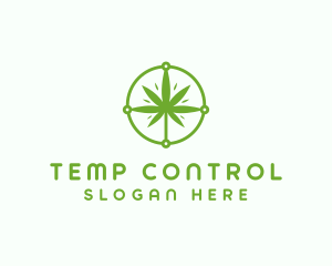 Green Cannabis Leaf logo design