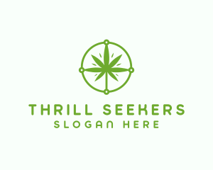 Green Cannabis Leaf logo design