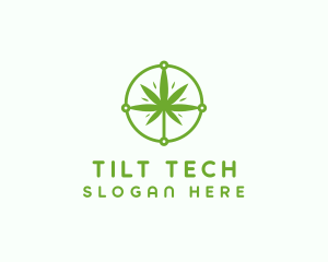 Green Cannabis Leaf logo design