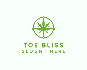 Green Cannabis Leaf logo design