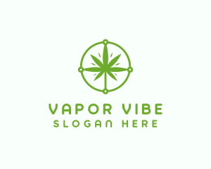 Green Cannabis Leaf logo design