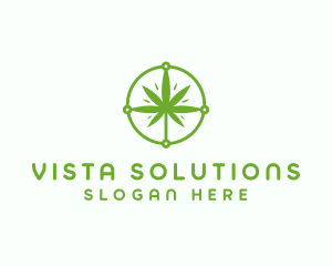 Green Cannabis Leaf logo design