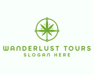 Green Cannabis Leaf logo design