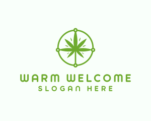 Green Cannabis Leaf logo design