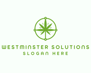 Green Cannabis Leaf logo design