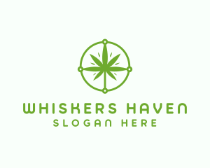 Green Cannabis Leaf logo design