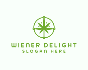 Green Cannabis Leaf logo design