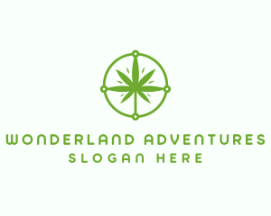 Green Cannabis Leaf logo design