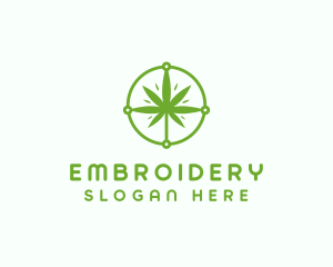 Green Cannabis Leaf logo design