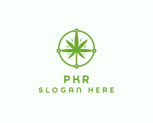 Green Cannabis Leaf logo design