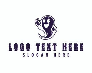 Thumbs Up - Happy Ghost Spirit logo design