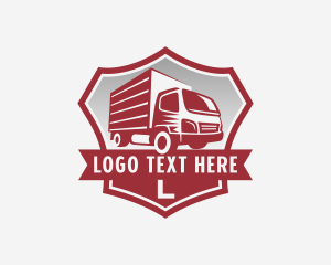 Dispatch - Box Truck Cargo Shield logo design