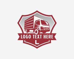 Delivery - Box Truck Cargo Shield logo design