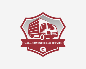 Box Truck Cargo Shield logo design