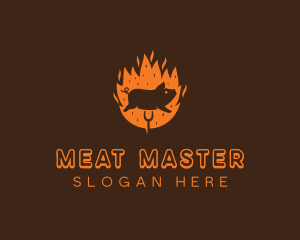 Roasted Pork BBQ logo design