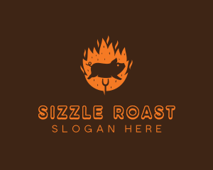 Roast - Roasted Pork BBQ logo design