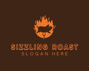 Roast - Roasted Pork BBQ logo design