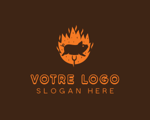 Roast - Roasted Pork BBQ logo design