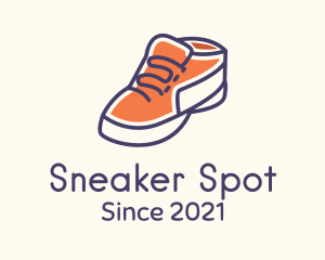 Kicks - Orange Shoe Footwear logo design