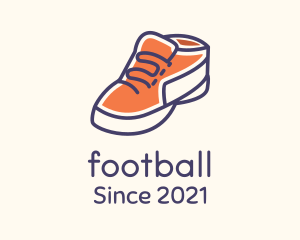 Canvas Shoe - Orange Shoe Footwear logo design