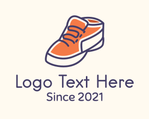 踢 - 橙色鞋鞋徽標設計