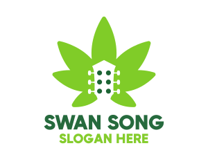 Guitar Tuner Marijuana logo design