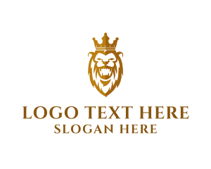 Wild - Golden Wild Lion logo design