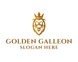 Golden Wild Lion logo design