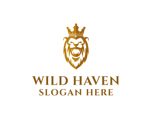 Golden Wild Lion logo design