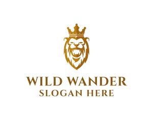 Golden Wild Lion logo design