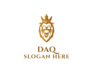 Luxurious - Golden Wild Lion logo design