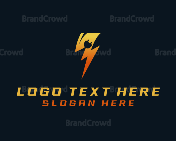 Lightning Electrical Plug Logo