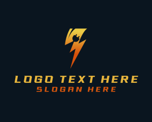 Lightning Electrical Plug logo design