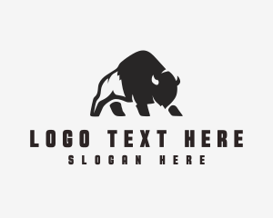 Oxen - Bison Outdoor Safari logo design