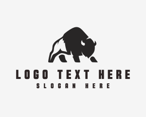 Bull - Bison Outdoor Safari logo design
