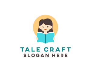 Story - Girl Book Library logo design