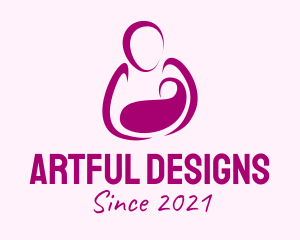 Purple Woman Maternity logo design