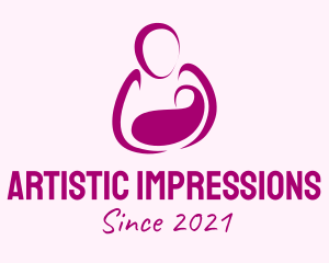 Purple Woman Maternity logo design