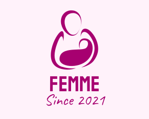 Purple Woman Maternity logo design