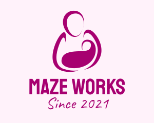 Purple Woman Maternity logo design