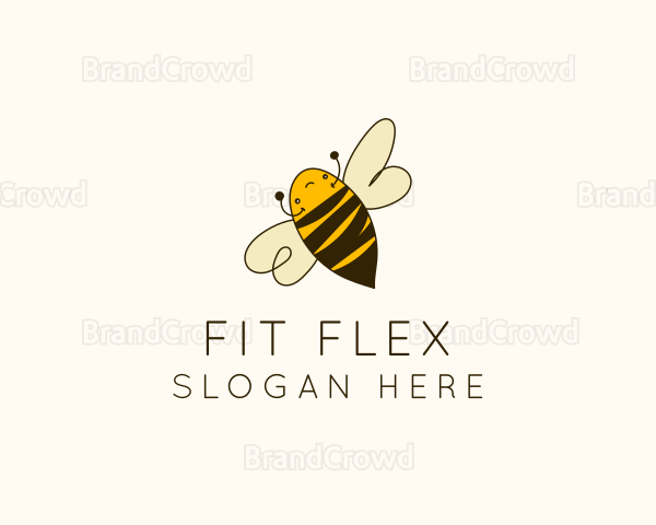 Cute Flying Bee Logo