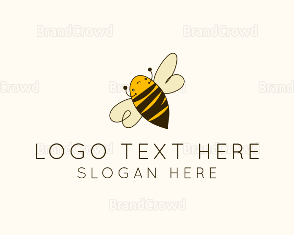 Cute Flying Bee Logo
