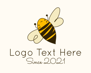Bee - Cute Flying Bee logo design