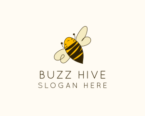 Bee - Cute Flying Bee logo design