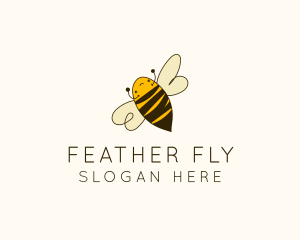 Cute Flying Bee logo design