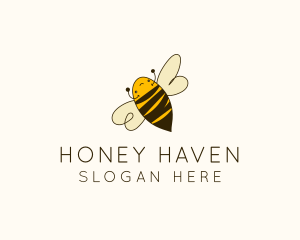 Beekeeping - Cute Flying Bee logo design