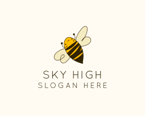 Cute Flying Bee logo design