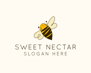 Cute Flying Bee logo design