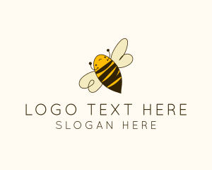 Flying - Cute Flying Bee logo design